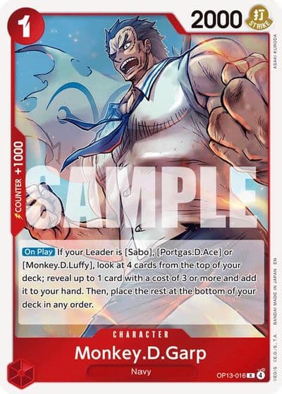 MonkeyDGarp Carrying On His Will One Piece card