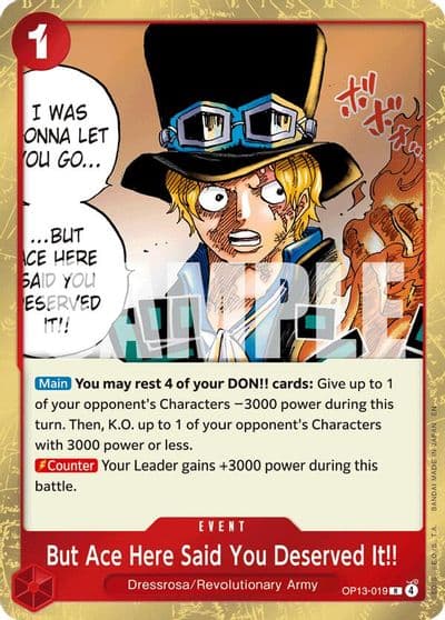 But Ace Here Said You Deserved It Carrying On His Will One Piece card