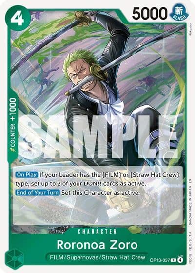 Roronoa Zoro Carrying On His Will One Piece card