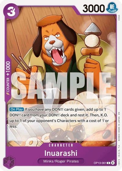 Inuarashi Carrying On His Will One Piece card