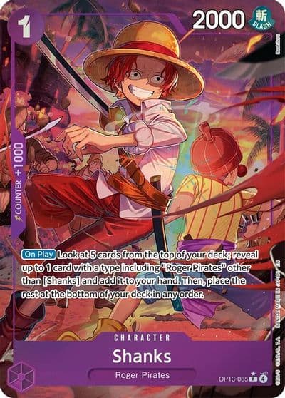 Shanks 065 Alternate Art Carrying On His Will One Piece card