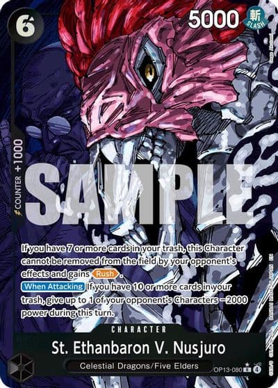 St Ethanbaron V Nusjuro Alternate Art Carrying On His Will One Piece card