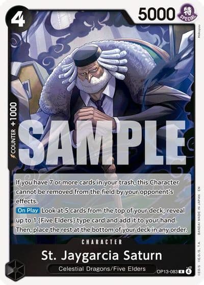 St Jaygarcia Saturn Carrying On His Will One Piece card