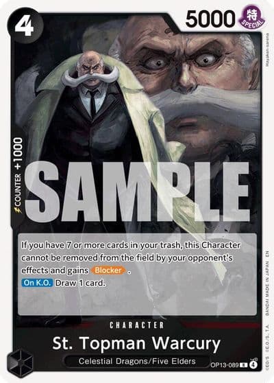 St Topman Warcury Carrying On His Will One Piece card