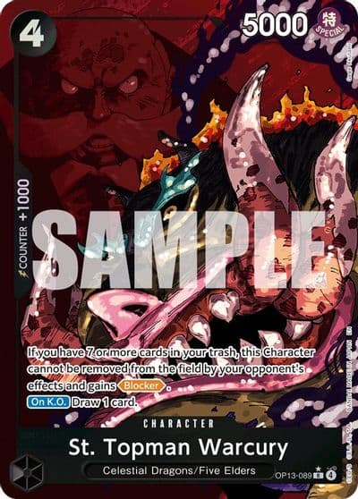 St Topman Warcury Alternate Art Carrying On His Will One Piece card