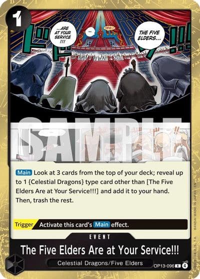 The Five Elders Are at Your Service Carrying On His Will One Piece card
