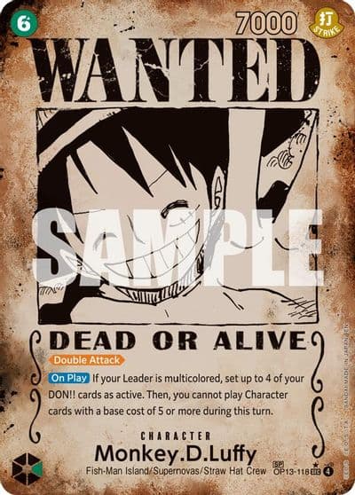 MonkeyDLuffy 118 Wanted Poster Carrying On His Will One Piece card