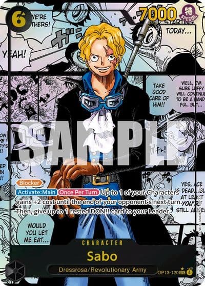 Sabo 120 Super Alternate Art Carrying On His Will One Piece card