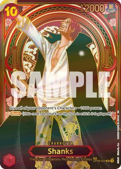 Shanks OP09 004 SP Gold Carrying On His Will One Piece card