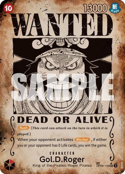 GolDRoger OP09 118 SP Wanted Poster Carrying On His Will One Piece card