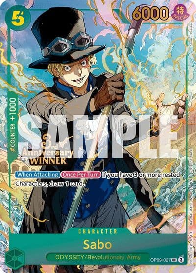 Sabo OP09 027 3rd Anniversary Winner One Piece Promotion Cards One Piece card