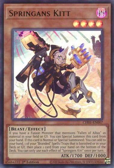 Springans Kitt THE CHRONICLES DECK: The Fallen & The Virtuous (All-Foil Edition) Yu-Gi-Oh! card