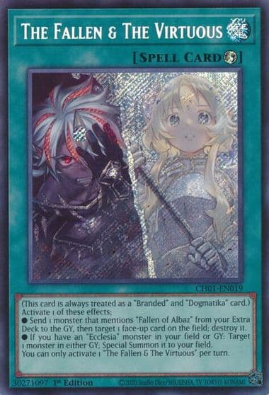 The Fallen and The Virtuous Secret Rare THE CHRONICLES DECK: The Fallen & The Virtuous (All-Foil Edition) Yu-Gi-Oh! card