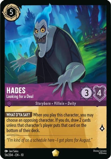 Hades Looking for a Deal Whispers in the Well Lorcana card