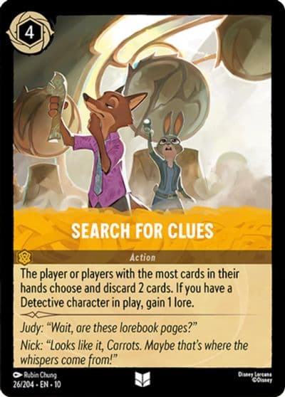 Search For Clues Whispers in the Well Lorcana card
