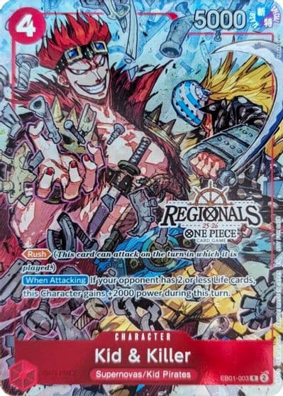 Kid and Killer CS 25 26 Regionals Textured Chase Promo One Piece Promotion Cards One Piece card