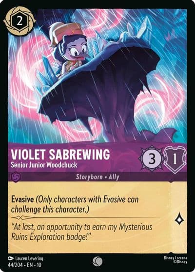 Violet Sabrewing Senior Junior Woodchuck Whispers in the Well Lorcana card