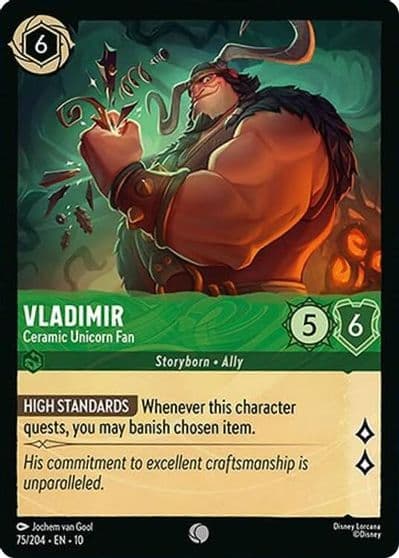 Vladimir Ceramic Unicorn Fan Whispers in the Well Lorcana card