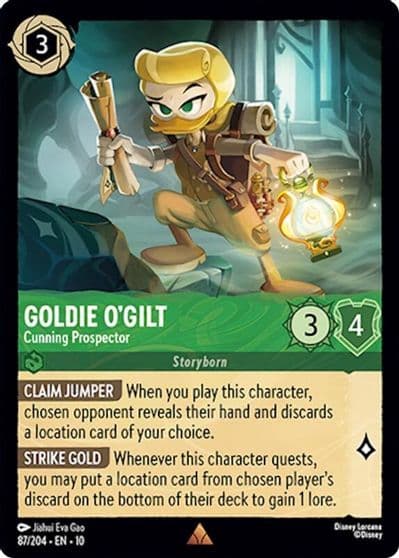 Goldie OGilt Cunning Prospector Whispers in the Well Lorcana card