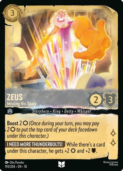 Zeus Missing His Spark Whispers in the Well Lorcana card