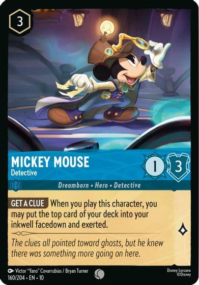 Mickey Mouse - Detective Whispers in the Well Lorcana card