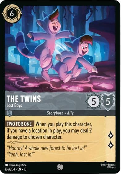 The Twins Lost Boys Whispers in the Well Lorcana card