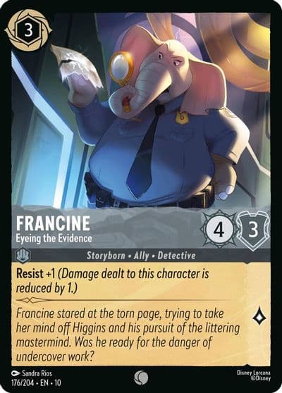 Francine Eyeing the Evidence Whispers in the Well Lorcana card