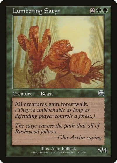Lumbering Satyr Mercadian Masques Magic card