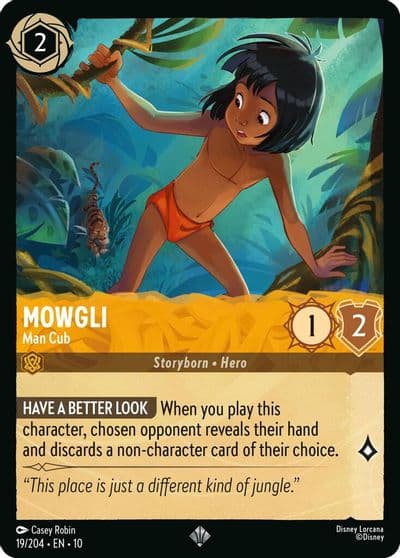 Mowgli Man Cub Whispers in the Well Lorcana card