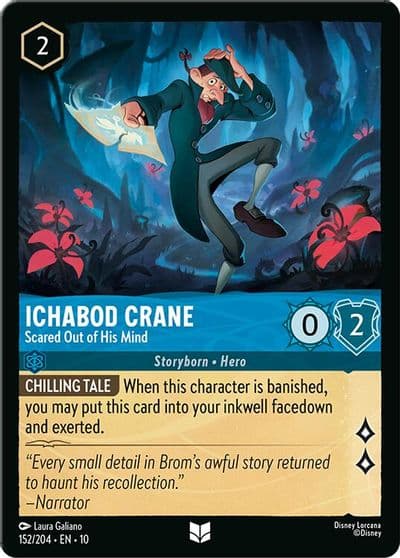 Ichabod Crane Scared Out of His Mind Whispers in the Well Lorcana card