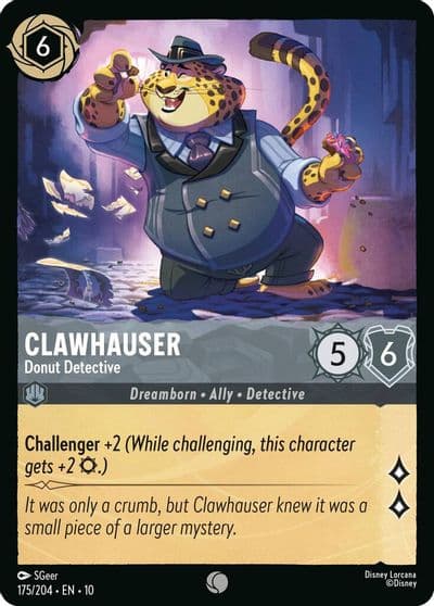 Clawhauser Donut Detective Whispers in the Well Lorcana card