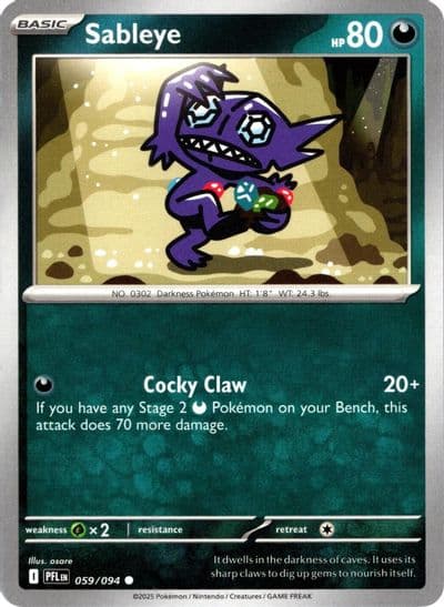 Sableye ME02: Phantasmal Flames Pokemon card