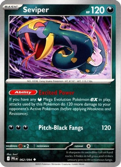 Seviper ME02: Phantasmal Flames Pokemon card
