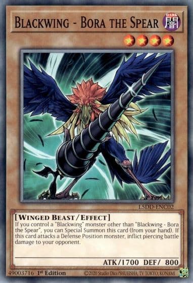 Blackwing Bora the Spear Legendary 5D's Decks Yu-Gi-Oh! card