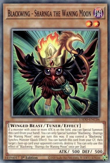 Blackwing Sharnga the Waning Moon Legendary 5D's Decks Yu-Gi-Oh! card
