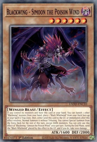 Blackwing Simoon the Poison Wind Legendary 5D's Decks Yu-Gi-Oh! card