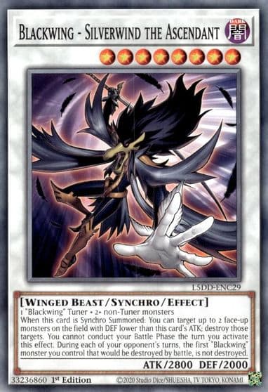 Blackwing Silverwind the Ascendant Legendary 5D's Decks Yu-Gi-Oh! card