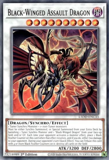 Black Winged Assault Dragon Legendary 5D's Decks Yu-Gi-Oh! card