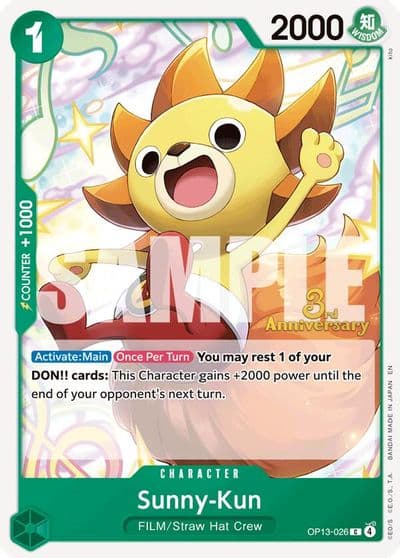 Sunny Kun Carrying On His Will: 3rd Anniversary Tournament Cards One Piece card