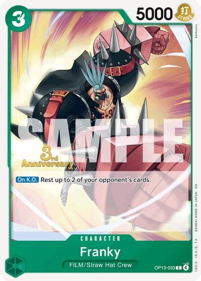 Franky Carrying On His Will: 3rd Anniversary Tournament Cards One Piece card