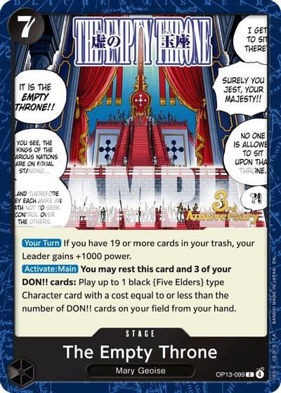 The Empty Throne Carrying On His Will: 3rd Anniversary Tournament Cards One Piece card