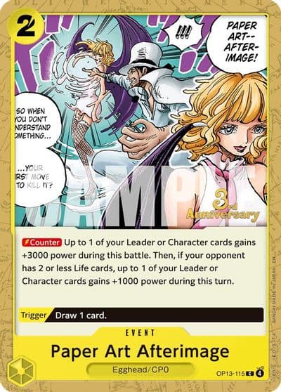 Paper Art Afterimage Carrying On His Will: 3rd Anniversary Tournament Cards One Piece card
