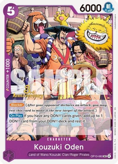 Kouzuki Oden Carrying On His Will: 3rd Anniversary Tournament Cards One Piece card