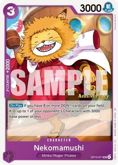 Nekomamushi Carrying On His Will: 3rd Anniversary Tournament Cards One Piece card