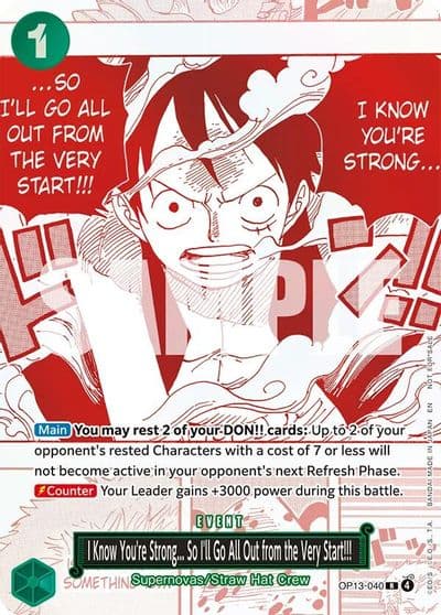 I Know Youre Strong So Ill Go All Out from the Very Start 3rd Anniversary Treasure Campaign Pack One Piece Promotion Cards One Piece card