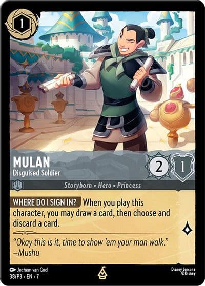 Mulan Disguised Soldier Disney Lorcana Promo Cards Lorcana card