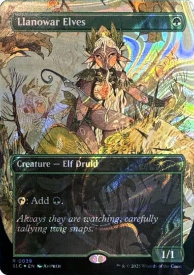 Llanowar Elves Halo Foil Secret Lair Countdown Kit Magic card