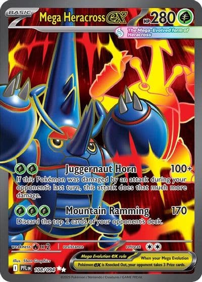 Mega Heracross ex ME02: Phantasmal Flames Pokemon card