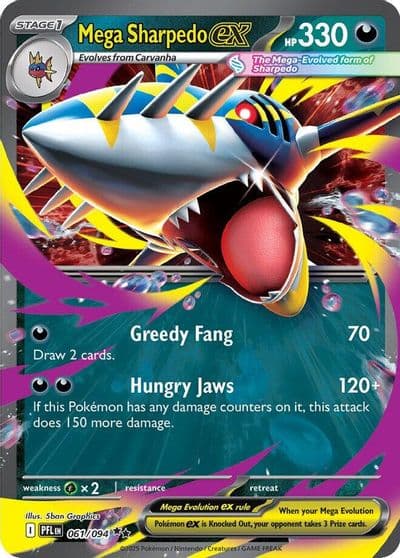 Mega Sharpedo ex ME02: Phantasmal Flames Pokemon card