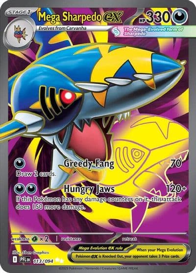 Mega Sharpedo ex ME02: Phantasmal Flames Pokemon card